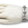 Stainless Steel Solid Bracelet, Polished, Steel Finish, 03.114.0401.09 (16 MM Thickness, 9 Inches Length)