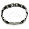 Stainless Steel Solid Bracelet, Polished, Steel Finish, 03.114.0404.08 (10 MM Thickness, 9 Inches Length)
