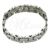 Stainless Steel Solid Bracelet, Hugs and Kisses Design, Polished, Steel Finish, 03.114.0405.08 (14 MM Thickness, 8 Inches Length)