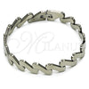 Stainless Steel Solid Bracelet, Polished, Steel Finish, 03.114.0406.09 (14 MM Thickness, 9 Inches Length)