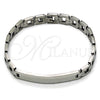 Stainless Steel Solid Bracelet, Polished, Steel Finish, 03.114.0407.08 (09 MM Thickness, 8 Inches Length)