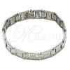 Stainless Steel Solid Bracelet, Polished, Steel Finish, 03.114.0408.08 (12 MM Thickness, 9 Inches Length)