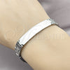 Stainless Steel Solid Bracelet, Polished, Steel Finish, 03.114.0409.08 (10 MM Thickness, 8 Inches Length)