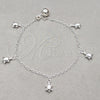 Sterling Silver Charm Bracelet, Turtle Design, Polished, Silver Finish, 03.409.0123.08 (01 MM Thickness, 8 Inches Length)