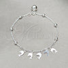 Sterling Silver Charm Bracelet, Dolphin and Ball Design, Polished, Silver Finish, 03.409.0126.07 (01 MM Thickness, 7 Inches Length)