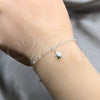 Sterling Silver Charm Bracelet, Turtle Design, Polished, Silver Finish, 03.409.0129.07 (01 MM Thickness, 7 Inches Length)