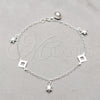 Sterling Silver Charm Bracelet, Turtle Design, Polished, Silver Finish, 03.409.0129.07 (01 MM Thickness, 7 Inches Length)