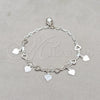 Sterling Silver Charm Bracelet, Heart Design, Polished, Silver Finish, 03.409.0132.07 (01 MM Thickness, 7 Inches Length)