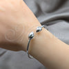 Sterling Silver Individual Bangle, Ball Design, Polished, Silver Finish, 07.409.0023 (04 MM Thickness, One size fits all)