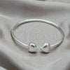 Sterling Silver Individual Bangle, Heart Design, Polished, Silver Finish, 07.409.0025 (04 MM Thickness, One size fits all)