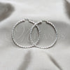 Sterling Silver Medium Hoop, Twist Design, Polished, Silver Finish, 02.409.0042.40