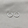 Sterling Silver Small Hoop, Twist Design, Polished, Silver Finish, 02.409.0044.10