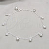 Sterling Silver Fancy Anklet, Ball and Star Design, Polished, Silver Finish, 03.409.0149.10