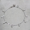 Sterling Silver Charm Anklet , Turtle Design, Polished, Silver Finish, 03.409.0152.10 (03 MM Thickness, 10 Inches Length)