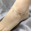 Sterling Silver Charm Anklet , Star and Ball Design, Polished, Silver Finish, 03.409.0154.10 (03 MM Thickness, 10 Inches Length)