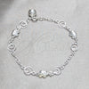 Sterling Silver Charm Bracelet, Elephant Design, Polished, Silver Finish, 03.409.0160.07 (03 MM Thickness, 7 Inches Length)