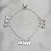 Sterling Silver Charm Bracelet, Butterfly and Star Design, Polished, Silver Finish, 03.409.0164.07 (03 MM Thickness, 7 Inches Length)