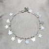 Sterling Silver Charm Bracelet, Butterfly and Flower Design, Polished, Silver Finish, 03.409.0184.07 (03 MM Thickness, 7 Inches Length)
