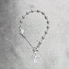 Sterling Silver Bracelet Rosary, Ball and Cross Design, Polished, Silver Finish, 09.392.0002.07