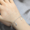 Sterling Silver Charm Bracelet, Moon Design, Polished, Silver Finish, 03.392.0029.07 (04 MM Thickness, 7 Inches Length)