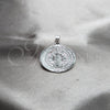 Sterling Silver Religious Pendant, San Benito Design, Polished, Silver Finish, 05.392.0110