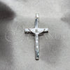 Sterling Silver Religious Pendant, Crucifix Design, Polished, Silver Finish, 05.392.0110