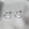 Sterling Silver Stud Earring, Hollow and Chunky Design, Polished, Silver Finish, 02.401.0097
