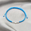 Sterling Silver Adjustable Bolo Bracelet, Ball and Heart Design, Algodón, Silver Finish, 03.426.0003.2.07 (06 MM Thickness, 7 Inches Length)