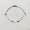 Sterling Silver Adjustable Bolo Bracelet, Ball Design, Blue Algodón, Silver Finish, 03.426.0001.5.07 (03 MM Thickness, 7 Inches Length)