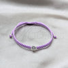 Sterling Silver Adjustable Bolo Bracelet, with White Cubic Zirconia, Algodón, Silver Finish, 03.426.0045.07 (04 MM Thickness, 7 Inches Length)