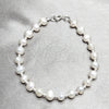 Sterling Silver Fancy Bracelet, Ball Design, with White Pearl, Polished, Silver Finish, 03.392.0027.07 (08 MM Thickness, 7 Inches Length)