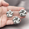Rhodium Gold Filled Earring and Pendant Adult Set, Flower and Hollow Design, Polished, Rhodium Finish, 10.428.0001.1