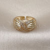 Oro Laminado Multi Stone Ring, Gold Filled Style with White Micro Pave, Polished, Golden Finish, 01.428.0001 (One size fits all)