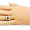 Oro Laminado Elegant Ring, Gold Filled Style Love Knot Design, Polished, Golden Finish, 01.428.0002