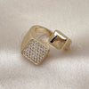 Oro Laminado Multi Stone Ring, Gold Filled Style with White Micro Pave, Polished, Golden Finish, 01.428.0010 (One size fits all)