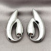 Rhodium Plated Stud Earring, Leaf Design, Polished, Rhodium Finish, 02.428.0015.1