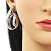 Rhodium Gold Filled Stud Earring, Leaf Design, Polished, Rhodium Finish, 02.428.0015.1