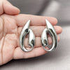 Rhodium Gold Filled Stud Earring, Leaf Design, Polished, Rhodium Finish, 02.428.0015.1