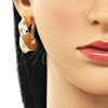 Oro Laminado Medium Hoop, Gold Filled Style Twist Design, Polished, Golden Finish, 02.163.0356.35