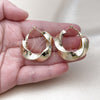 Oro Laminado Medium Hoop, Gold Filled Style Twist Design, Polished, Golden Finish, 02.163.0356.35