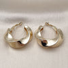 Oro Laminado Medium Hoop, Gold Filled Style Twist Design, Polished, Golden Finish, 02.163.0356.35