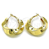 Oro Laminado Medium Hoop, Gold Filled Style Twist Design, Polished, Golden Finish, 02.163.0356.35