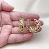 Oro Laminado Small Hoop, Gold Filled Style Hollow and Filigree Design, Polished, Golden Finish, 02.163.0359.30
