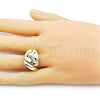 Oro Laminado Elegant Ring, Gold Filled Style Polished, Golden Finish, 01.163.0006 (One size fits all)
