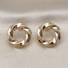 Oro Laminado Stud Earring, Gold Filled Style Polished, Golden Finish, 02.163.0366