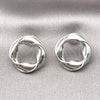 Rhodium Gold Filled Stud Earring, Twist and Four-leaf Clover Design, Polished, Rhodium Finish, 02.163.0367.1
