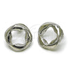 Rhodium Gold Filled Stud Earring, Twist and Four-leaf Clover Design, Polished, Rhodium Finish, 02.163.0367.1