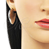 Rhodium Gold Filled Stud Earring, Heart and Hollow Design, Polished, Rhodium Finish, 02.163.0371.1