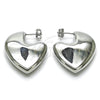Rhodium Gold Filled Stud Earring, Heart and Hollow Design, Polished, Rhodium Finish, 02.163.0371.1