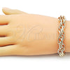 Oro Laminado Fancy Bracelet, Gold Filled Style Diamond Cutting Finish, Golden Finish, 03.93.0021.08 (14 MM Thickness, 8 Inches Length)